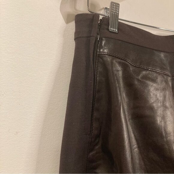 DANIER Sz 10 Italian Leather Fabric Zipper Pockets Hem Tapered  Leg Moto Pants - Picture 10 of 13